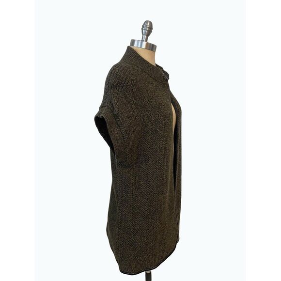 Tyler Boe Dark Green Wrap sleeveless Cardigan Vest Small - Picture 2 of 5